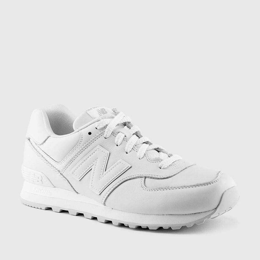 new balance 574 leather menn hvit sko Avansert Tilpasning rkvzm